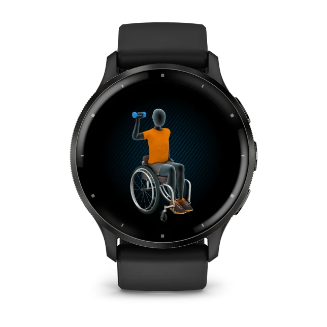 Venu 3 Slate Stainless Steel Bezel Black Case GPS Watch