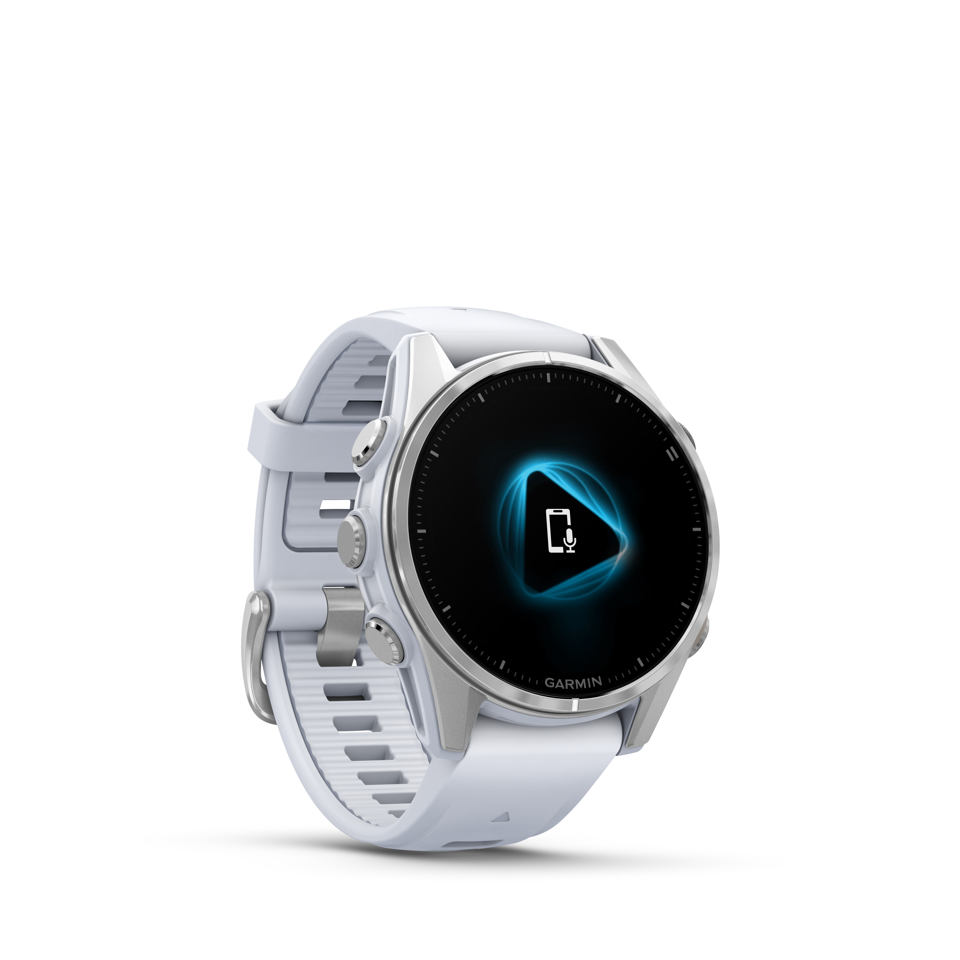 Fenix 8 Amoled Silver Whitestone Silicone Band 43 MM