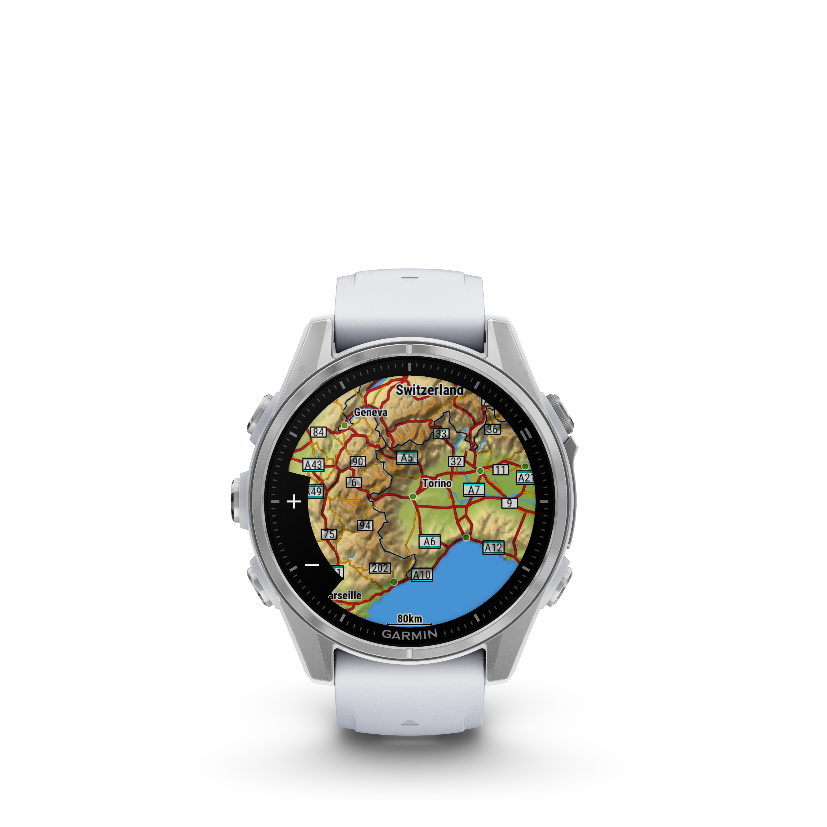 Fenix 8 Amoled Silver Whitestone Silicone Band 43 MM