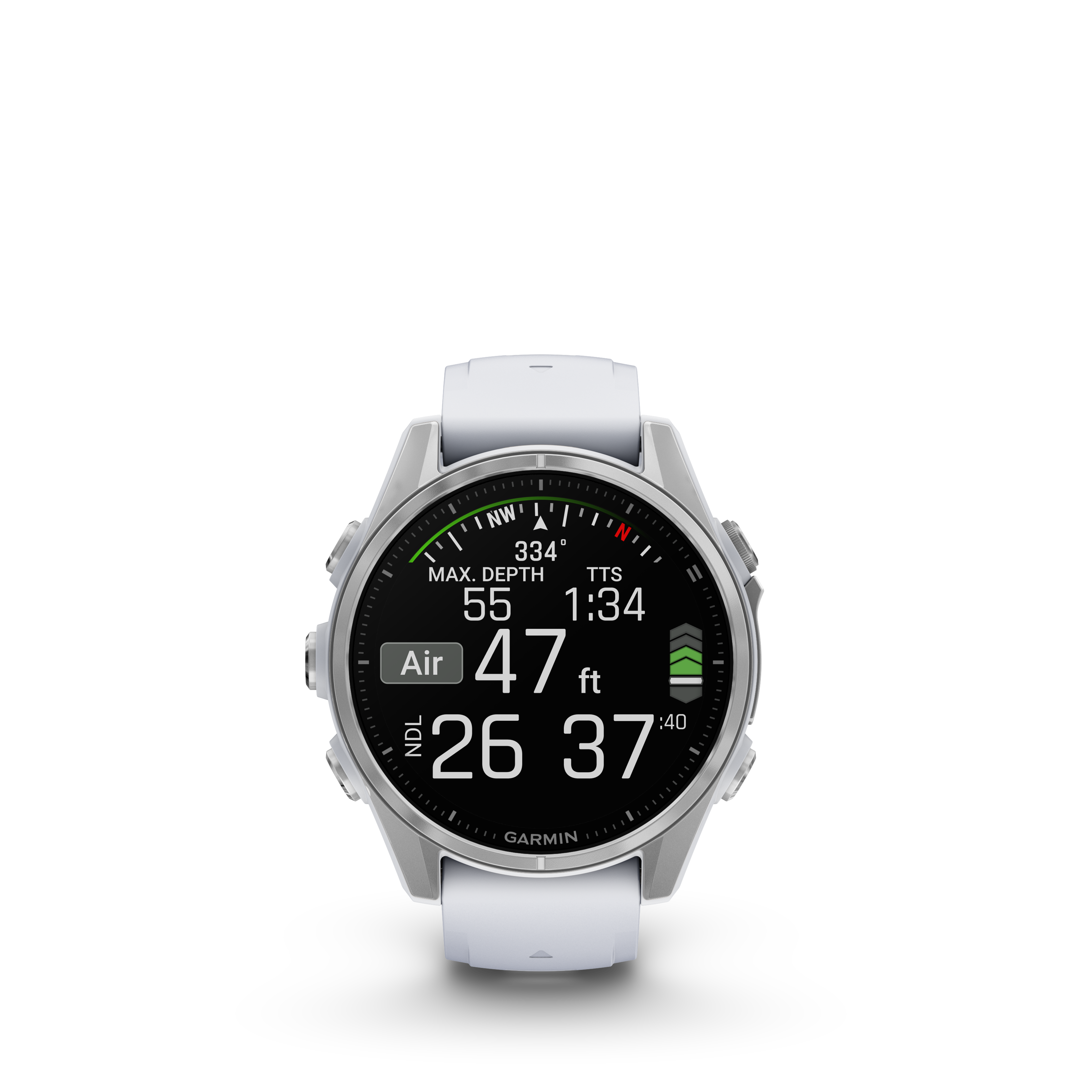 Fenix 8 Amoled Silver Whitestone Silicone Band 43 MM