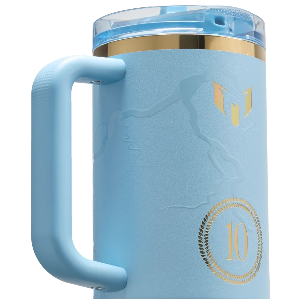 Messi x Quencher Protour Flipstraw Blue 40 Ounce Tumbler