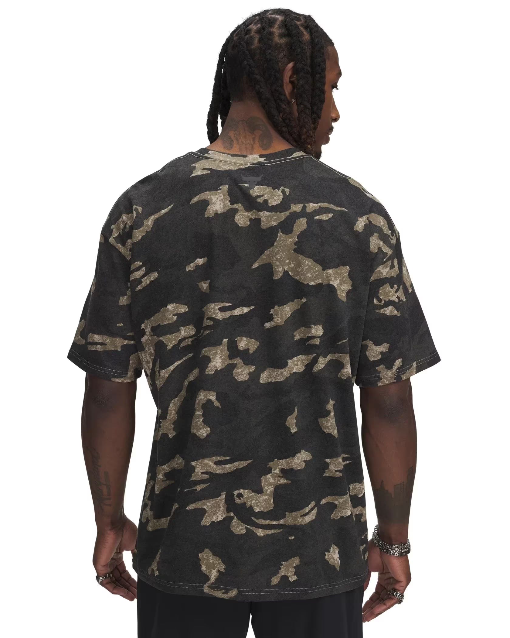 Mens Project Rock Heavyweight AOP Short Sleeve T-Shirt