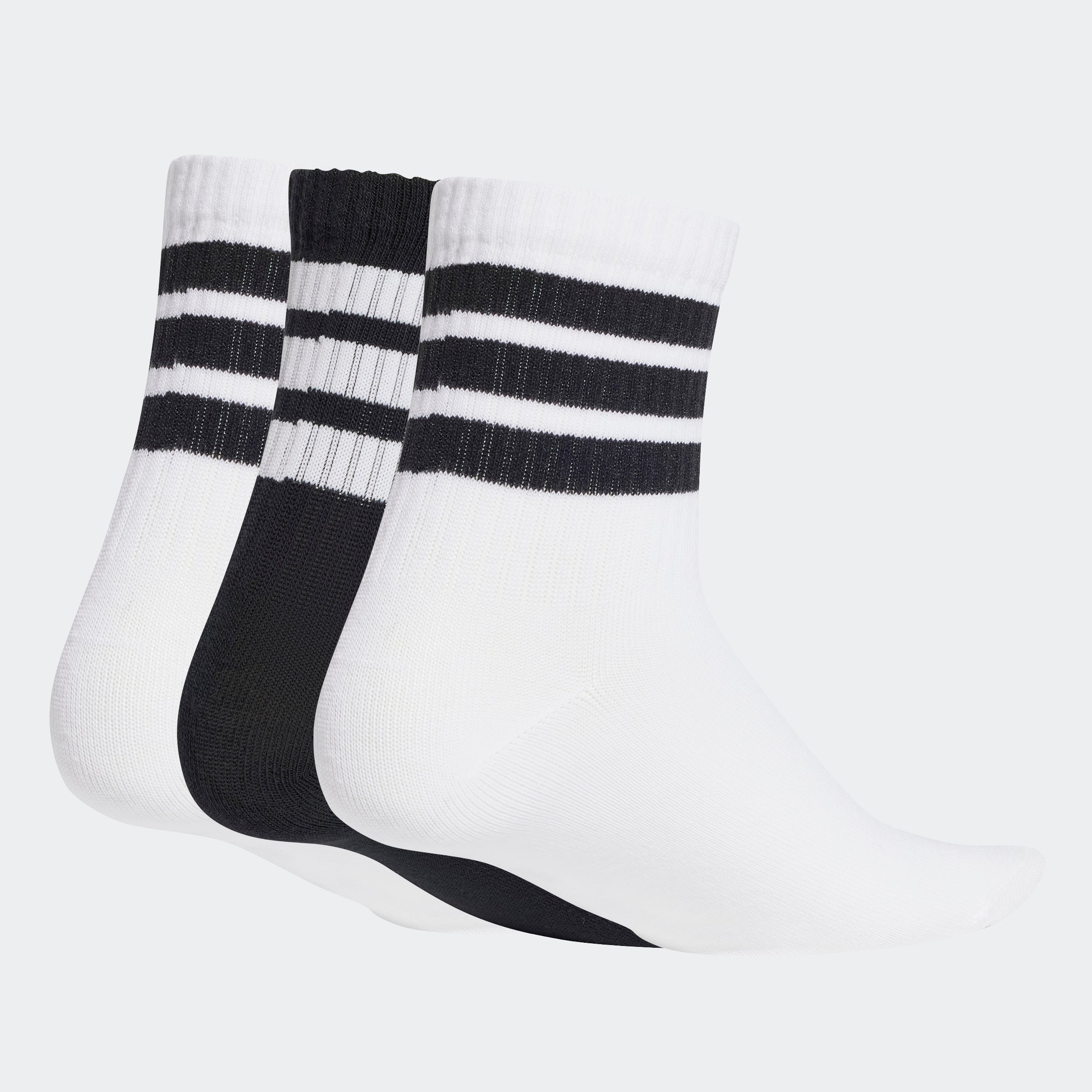 3 Pack Kids Rib 3 Stripes Socks