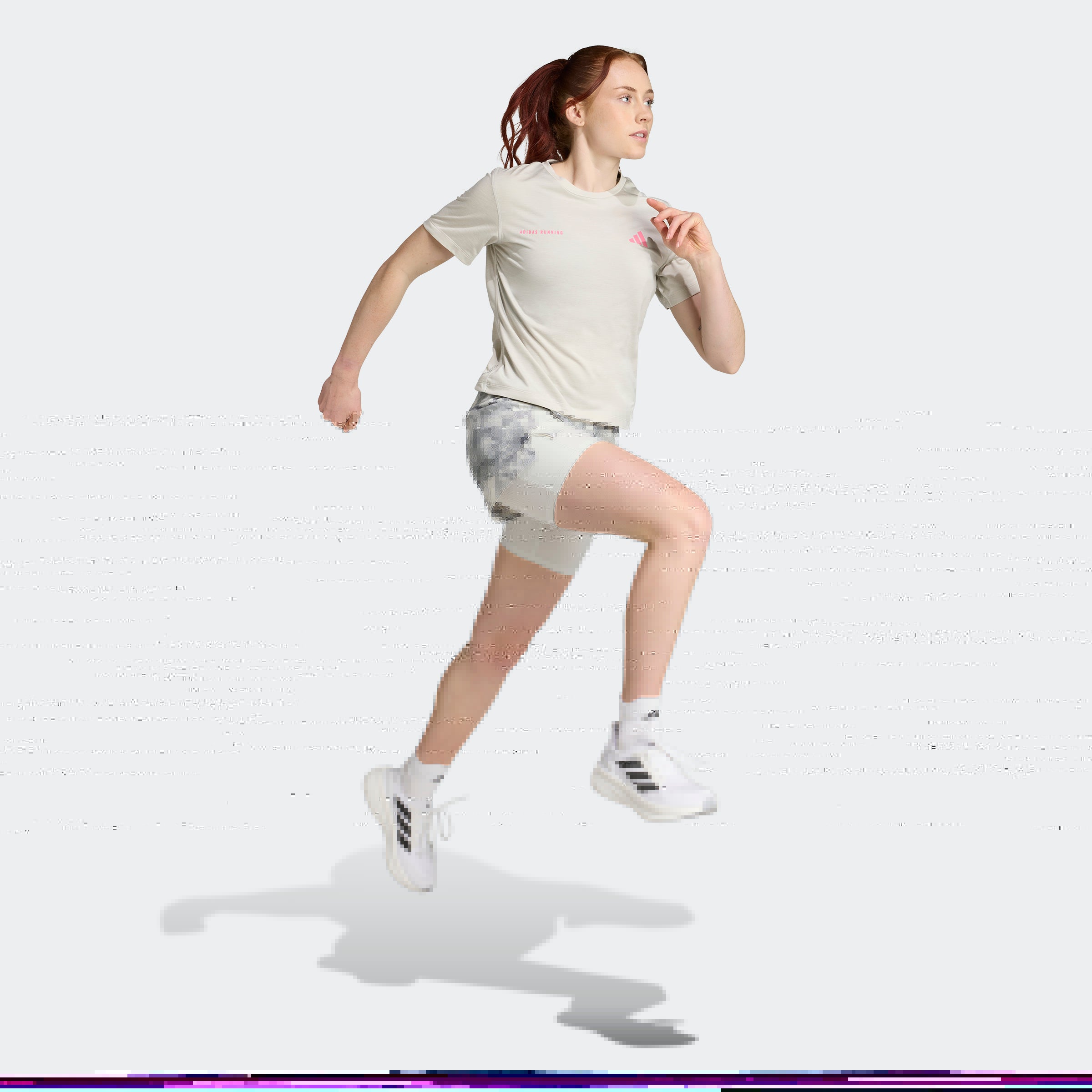 Womens Own The Run Melange Short Sleeves Tees